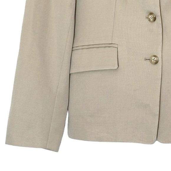 J Crew 3 Button Blazer Women Size XS Beige Classic Wool Blend Neutral Workwear - Picture 5 of 6